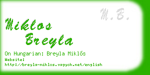 miklos breyla business card